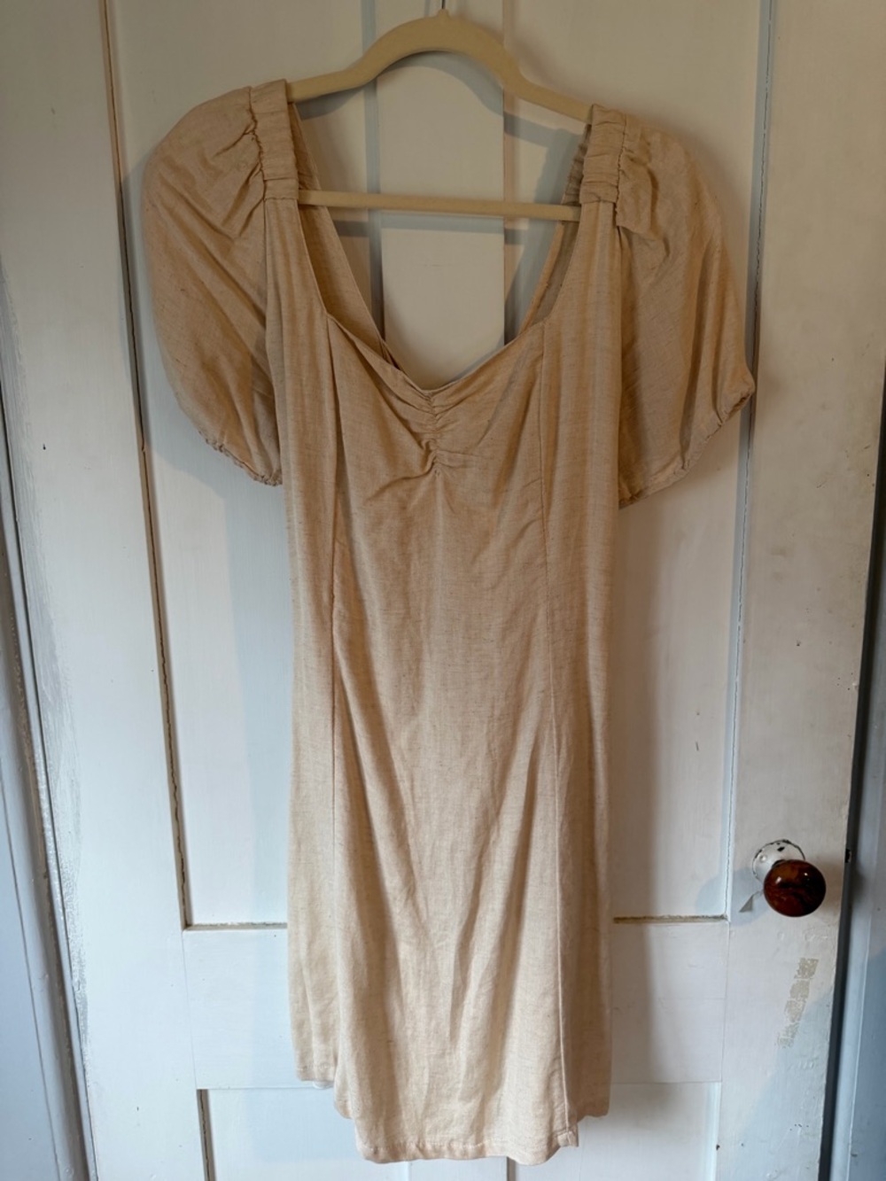 JCream Puff-Sleeve Mini Dress